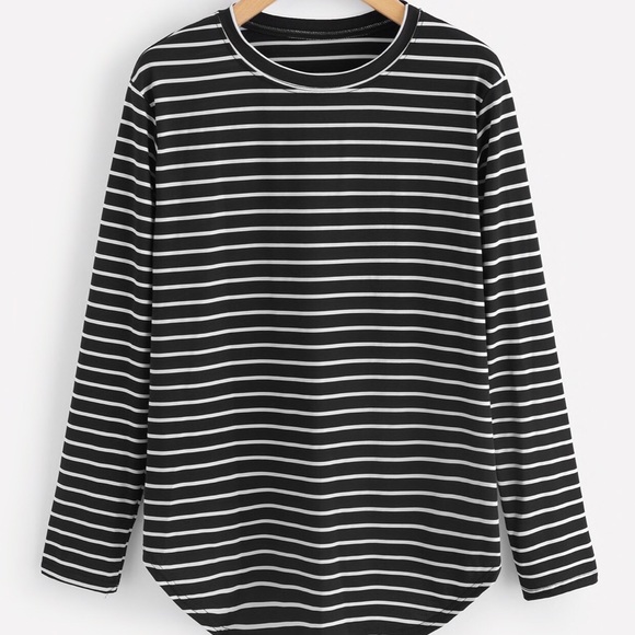 Black and white striped top - Picture 1 of 3